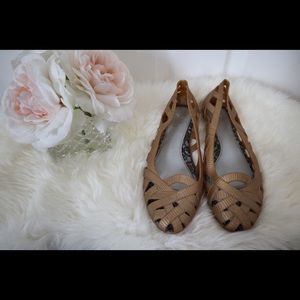 Melissa Jason Wu Gold Jelly Flats